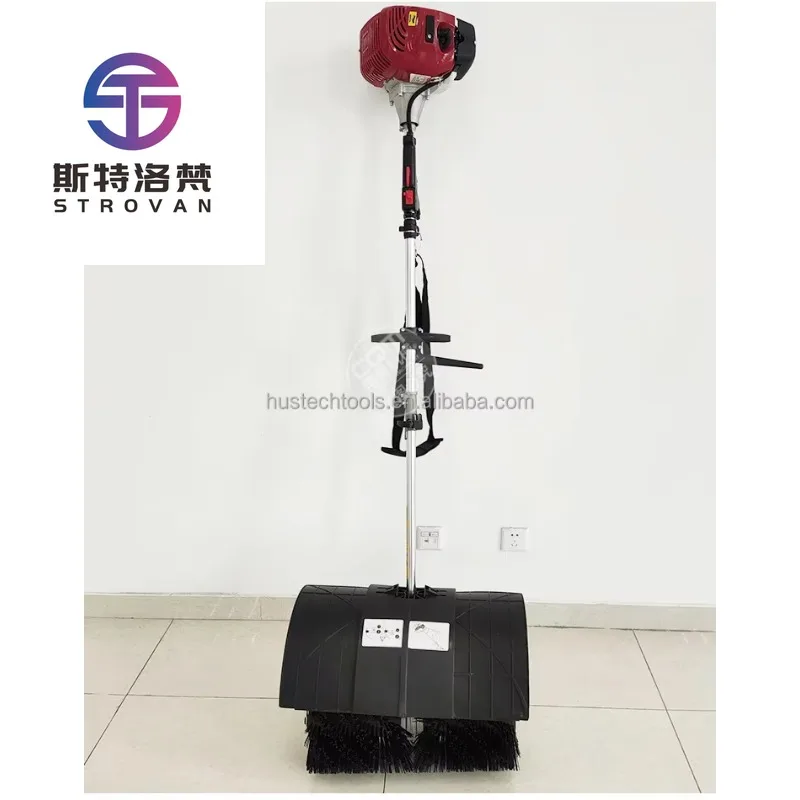 STLF 4-Stroke Engine Telescopic Artificial Turf Cleaning Brush with Metal & Plastic Construction Snow Removal Weeper
