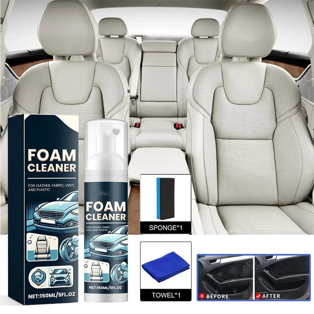 

150ML Foam Cleaner Spray Multi-purpose Anti-aging Cleaner Tools Car Interior Home Cleaning Foam for Car Interior Leather Clean