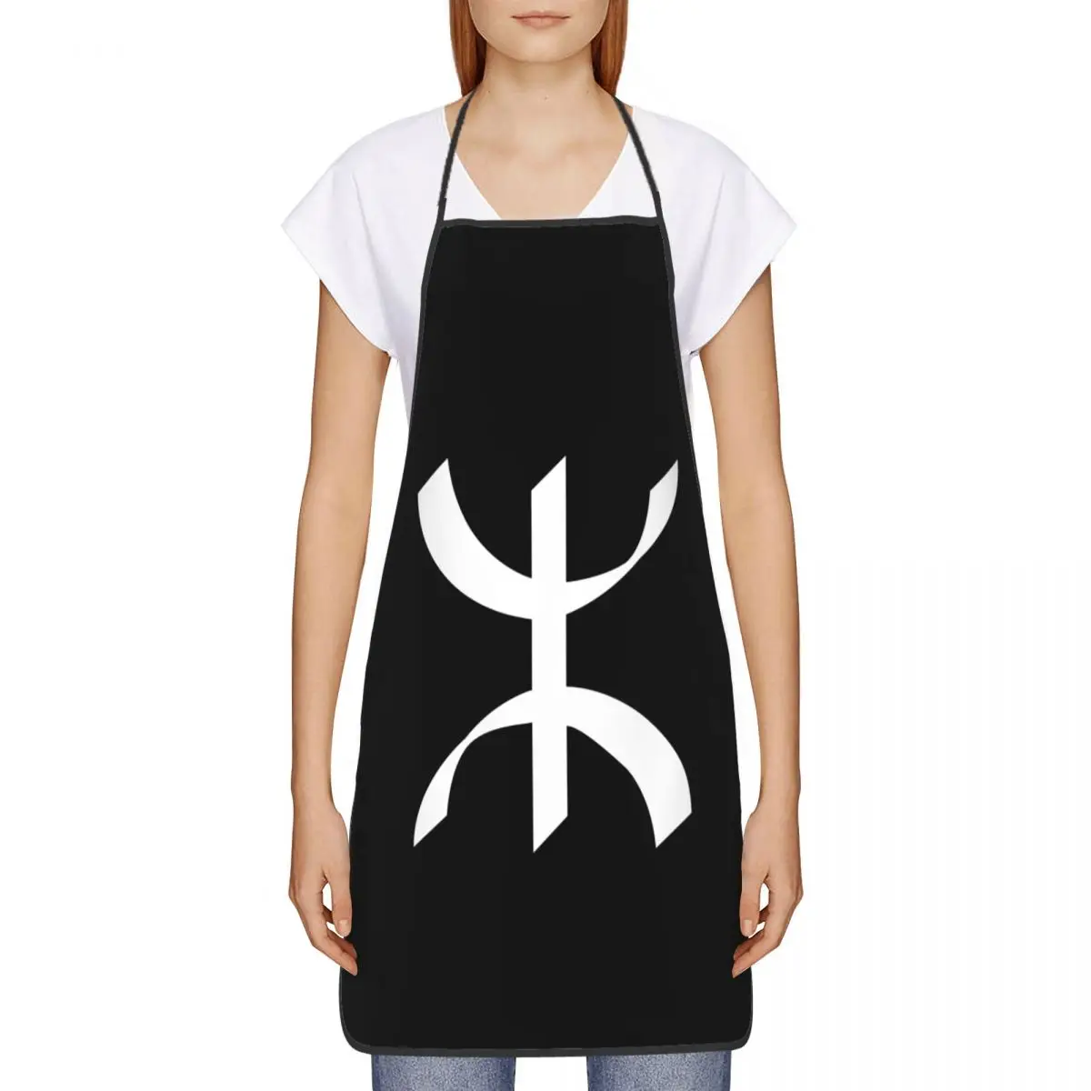 Custom Unisex Berber Tifinagh Symbol Kitchen Chef Cooking Baking Apron Men Women Flag Of Amazigh Tablier Cuisine for Gardening