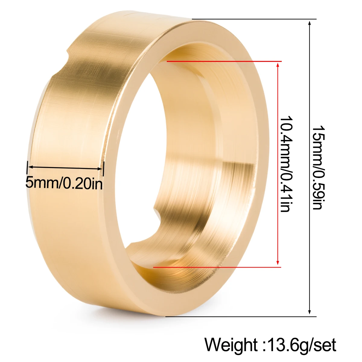 4Pcs Brass Wheel Weights Fit 0.7" Wheel Rim for 1/30 RC Crawler Axial SCX30 Ford Bronco Jeep Wrangler JLU 4X4 RTR Rock Upgrade view 2