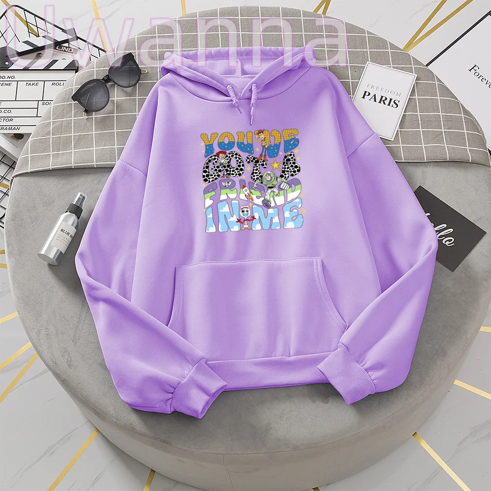 Cute Buzz Hoodies Women Cartoon Toy Story Graphic Hoodie Kawaii Tops Funny Oversized Pullover Sweatshirts Female Clothes