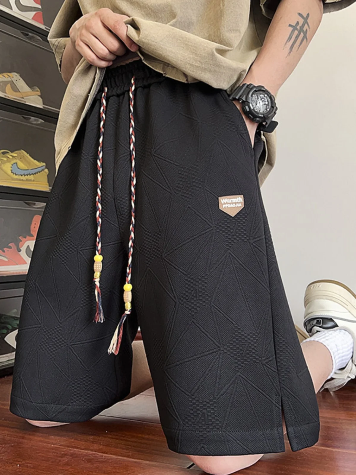 

Мужские летние тонкие свободные спортивные шорты American Sle, повседневные, длиной до колена, в уличном стиле, модные, брендовые, дышащие, легкие