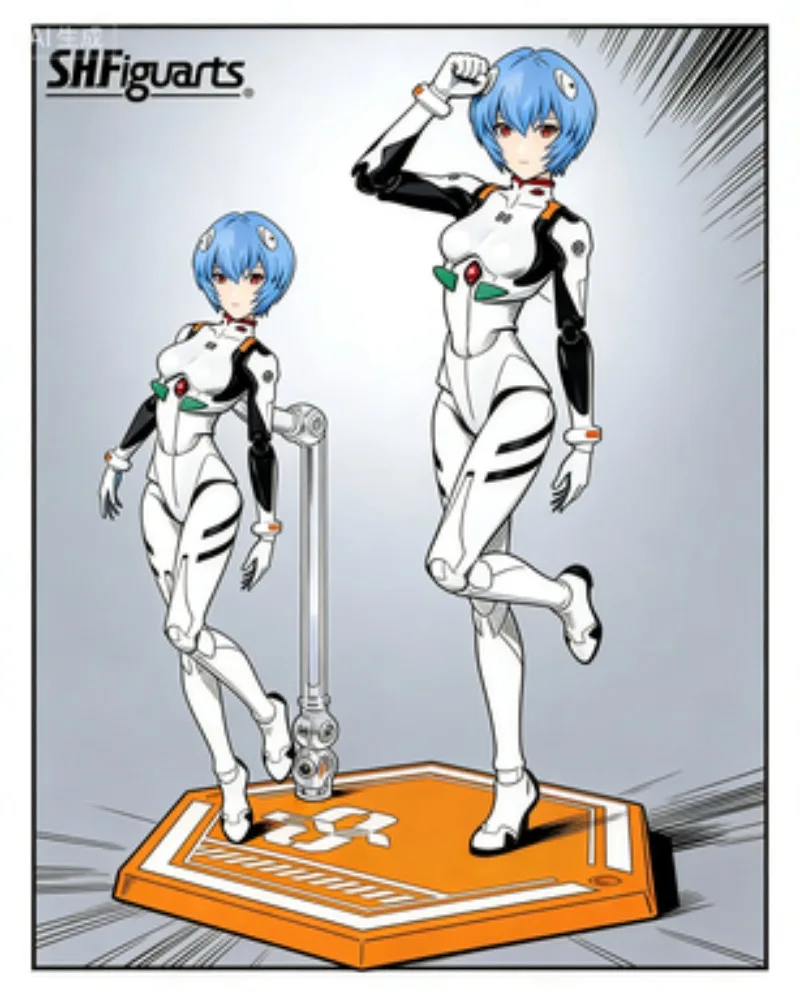 

[En Stock] figuras de acción originales Bandai Sh Figuarts SHF EVA Ayanami Rei, modelo de Anime, juguetes, regalos de Pvc