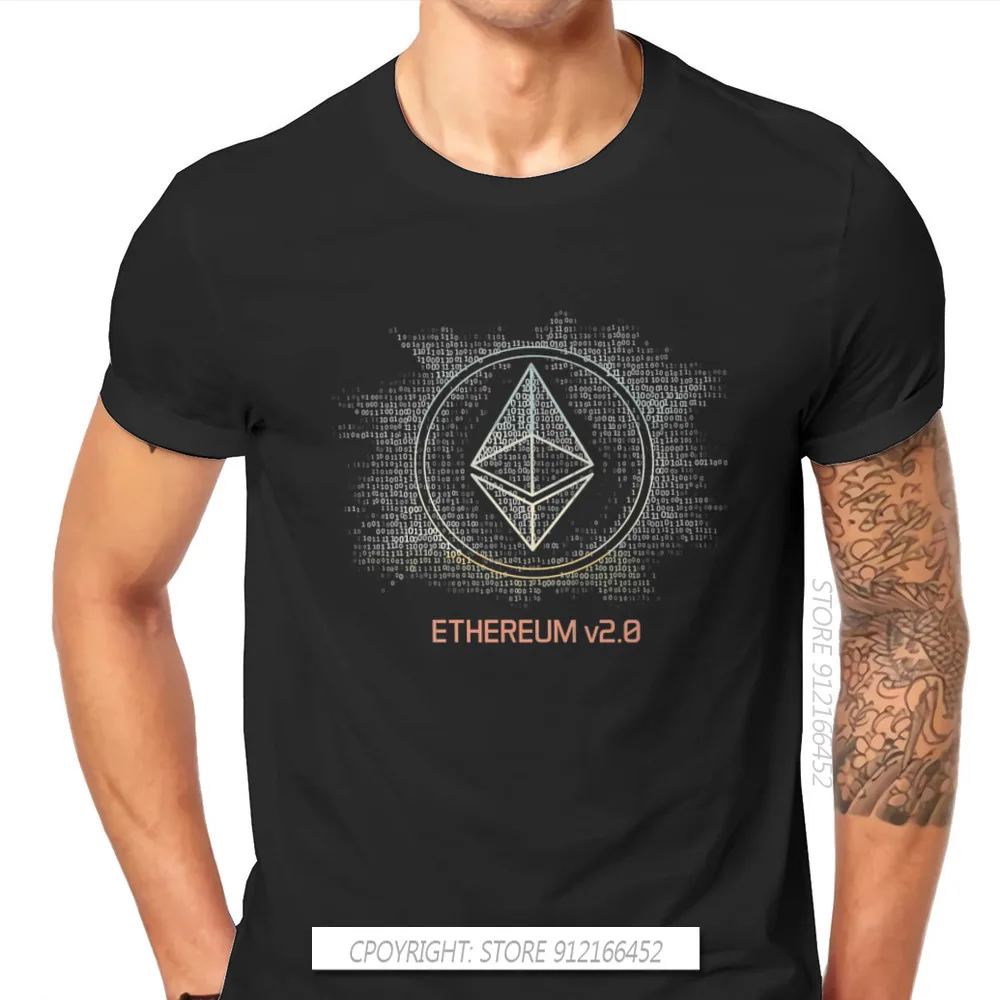 Crypto Cryptocurrency Ethereum V2 T Shirt Classic Fashion Summer Loose Pure Cotton Men's Tops Harajuku O-Neck TShirt