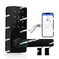 Wooden Door Handle Aluminum Alloy Bluetooth Smart Lock Indoor Single Tongue Lock Cylinder Lock