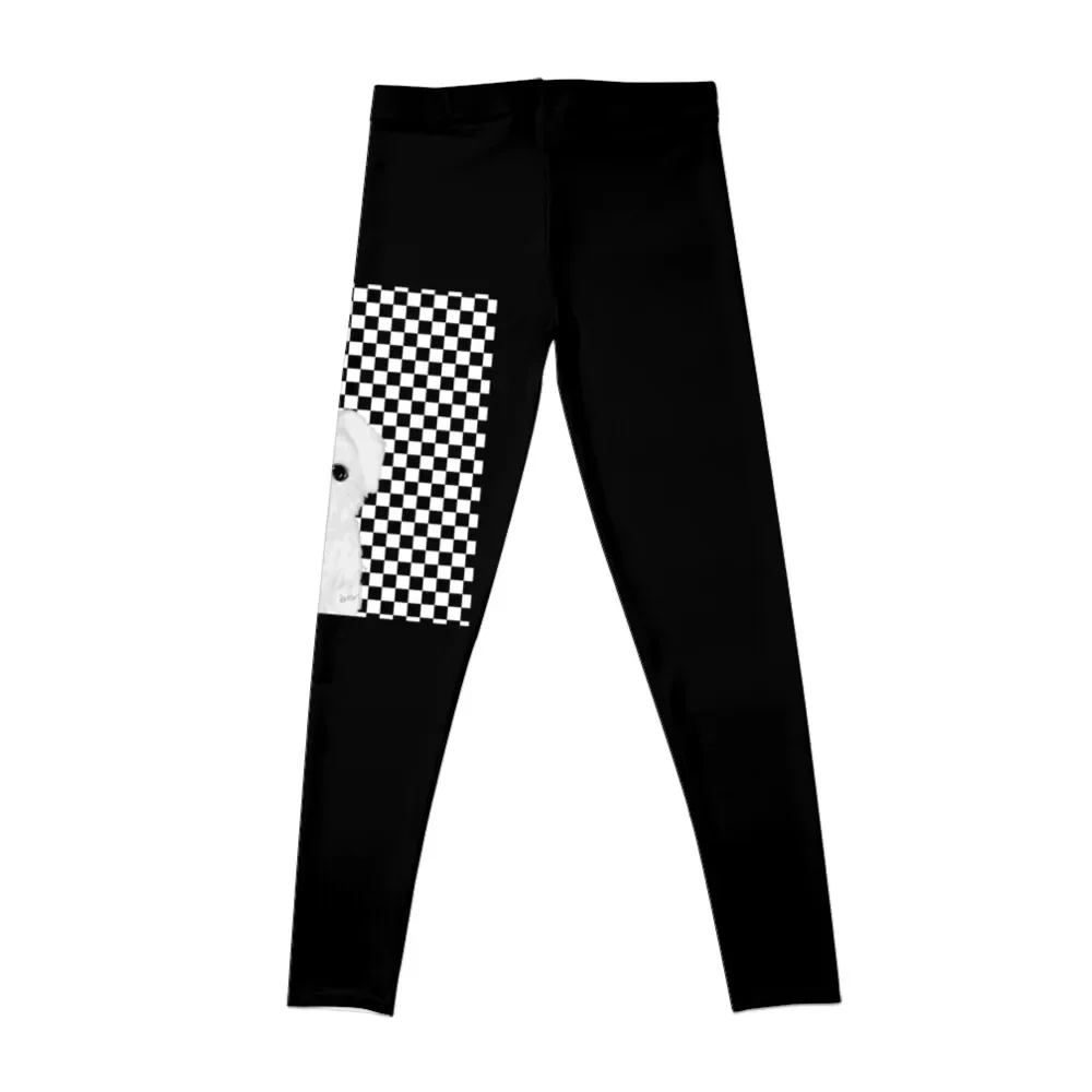 maltese checker Leggings for girls Tight fitting woman Clothing fitness Womens Leggings