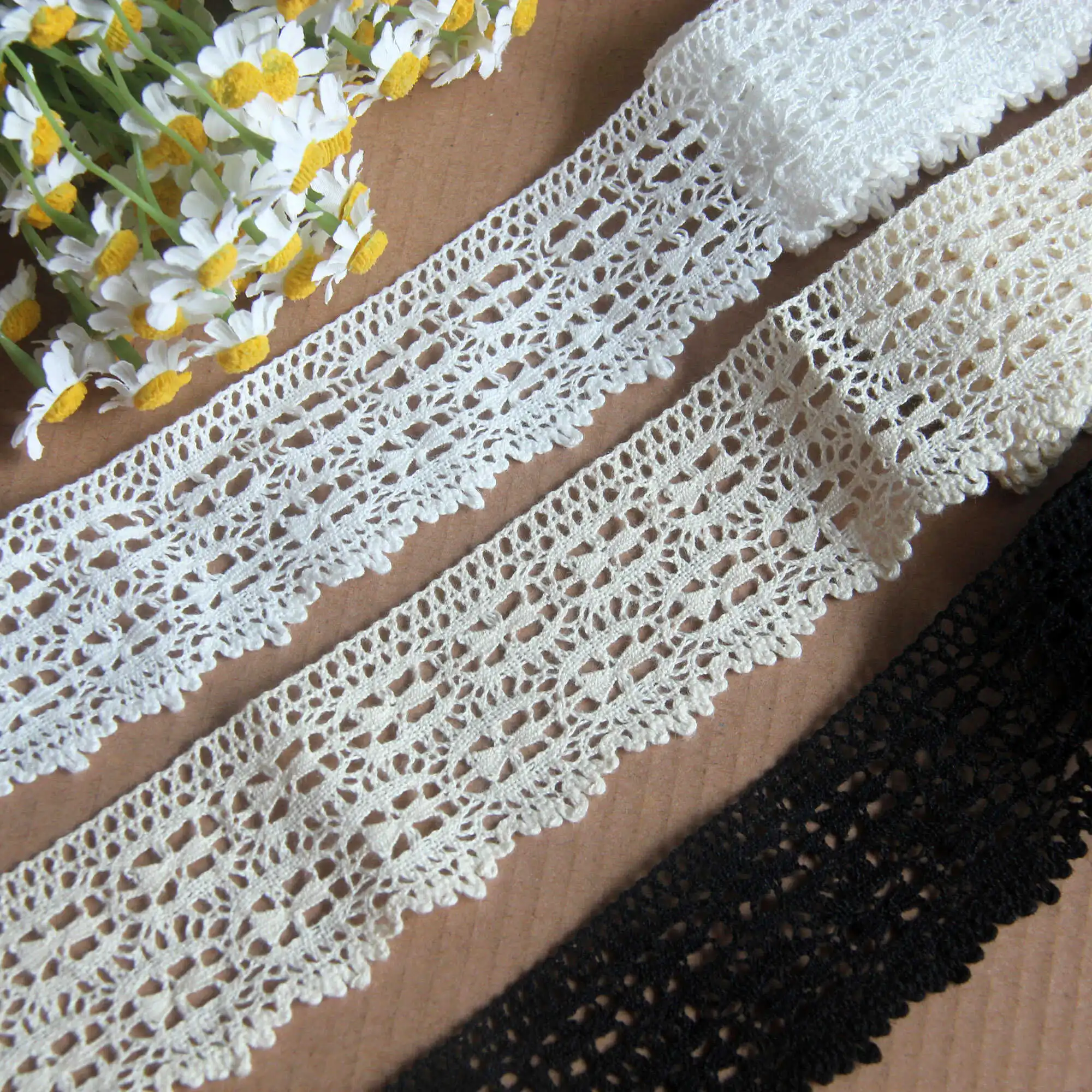 Cotton Thread Embroidery Lace Single-sided Small Curved Skirt Edge Decoration Clothes DIY Accessories Width 4.2CM