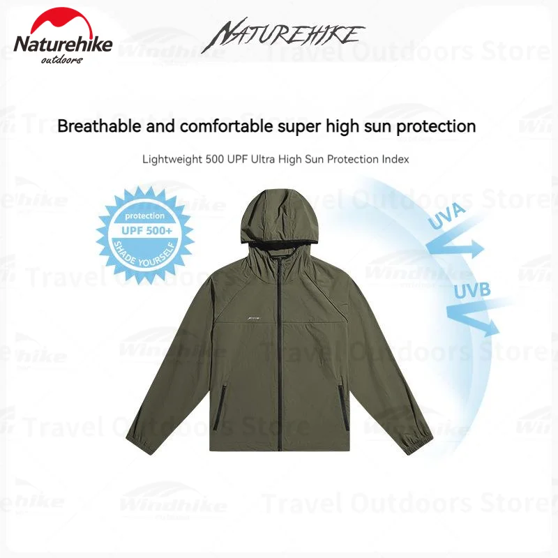 Naturehike Men’s UV Sun Protection Long Sleeve Hooded Fishing Shirts Sun-Protective Outdoor Sports Coats Climbing Clothes