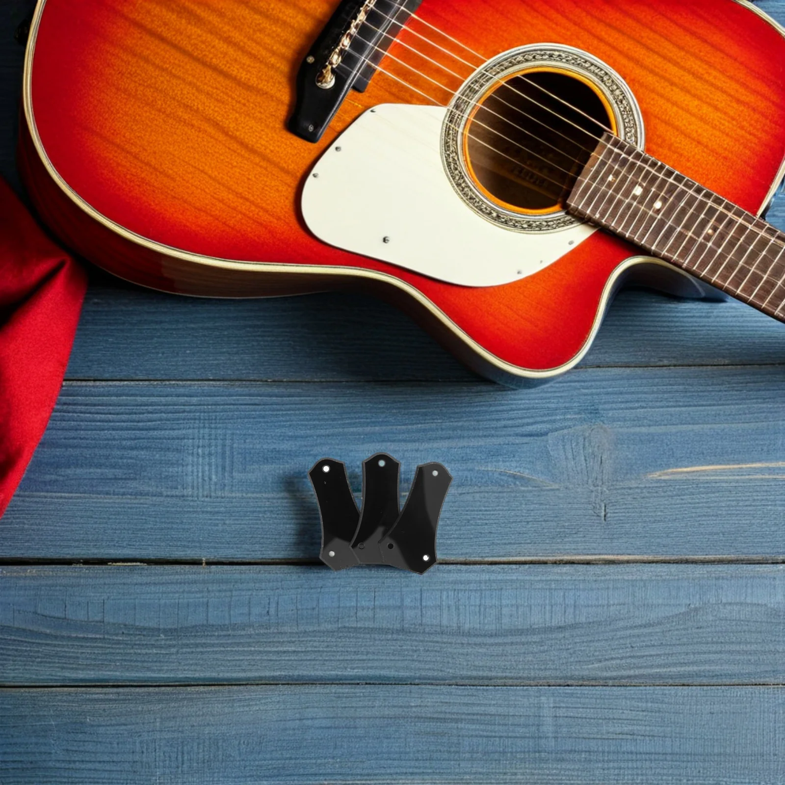 3Pcs Penutup Truss Rod Gitar Hitam 3 Lubang Pelindung Headstock Gitar Elektrik Universal DIY Parts Penutup Headstock Truss