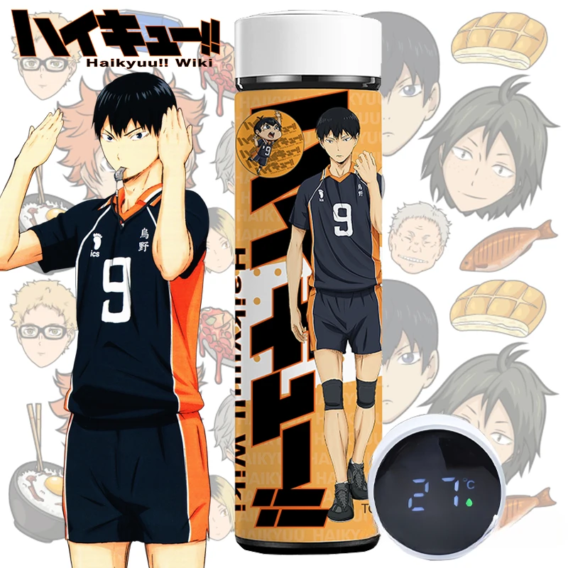 Haikyu Oikawa Tooru Hinata Shoyo Cartoon creative anime movie character smart thermos cup personalized portable water cup gift