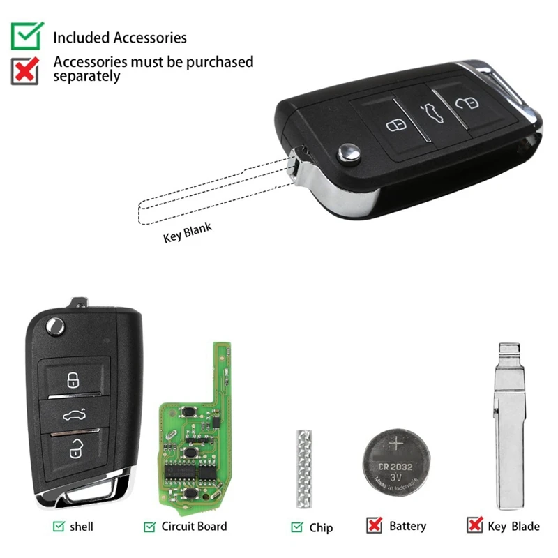 スーパーリモートキーフォブブラックリモートキー、スーパーチップ付き3ボタン、xhorse xemqb1en、vw mqbタイプ、vvdiツール
