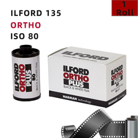 1/3/5Rolls ILFORD ORTHO 80 PLUS 135 35mm Black and White Color Separation Film  For Kodak Film Cameras