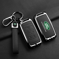 Zinc Alloy Leather Car Styling Key Case Cover Holder Shell Bag For Land Rover Range Rover Discovery 5 Sport 2018 2019 Accessory