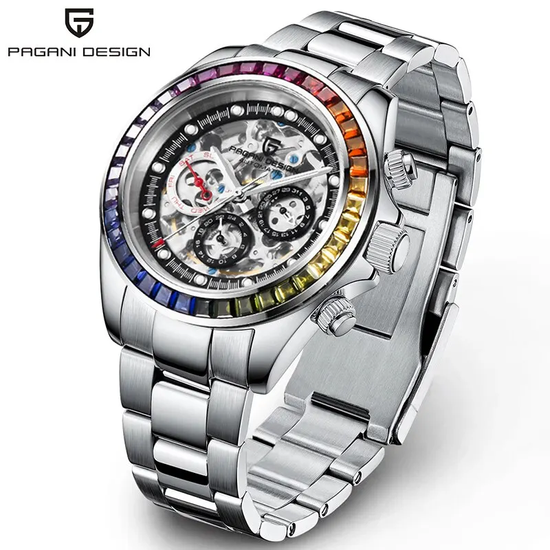 PAGANI Design 2024 New Men Automatic Mechanical Chronograph Top Brand Stainless Steel Sapphire Sports Watches Relogio Masculino