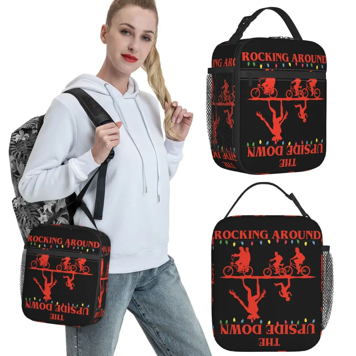 

Rocking Around The Upside Down Insulated Lunch Bags Food Container Portable Cooler Thermal Lunch Boxes For School Office