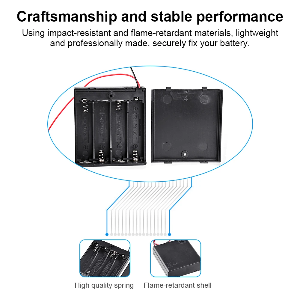 4Pcs 2 3 4 6 8 x AA Battery Holder Storage Case Box With Switch & Cover for AA 18650 9V Batteries Standard Container