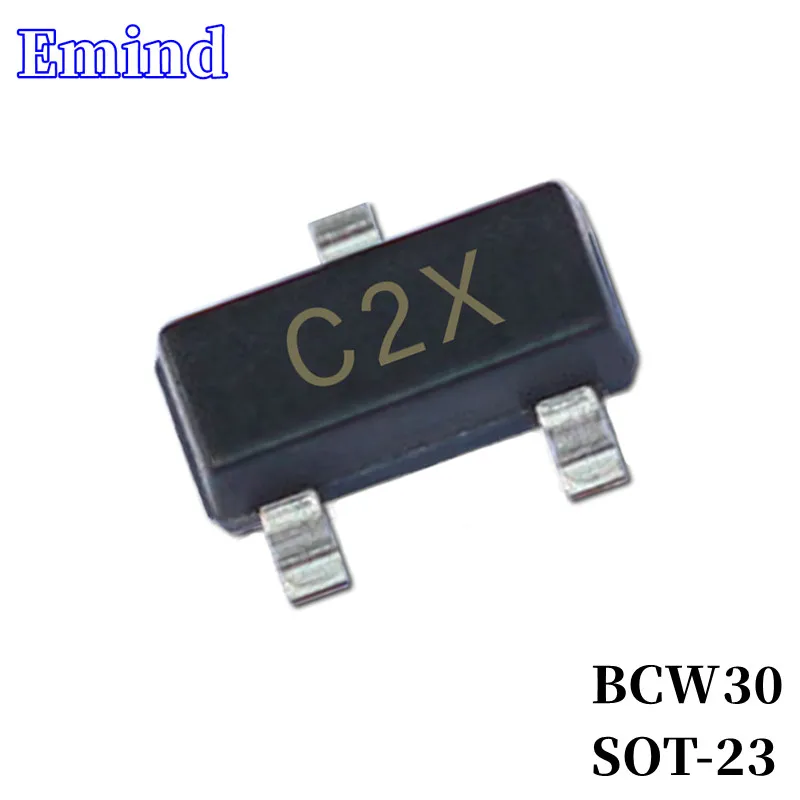 

100Pcs BCW30 SMD Transistor Footprint SOT-23 Silkscreen C2X Type PNP 32V/200mA Bipolar Amplifier Transistor