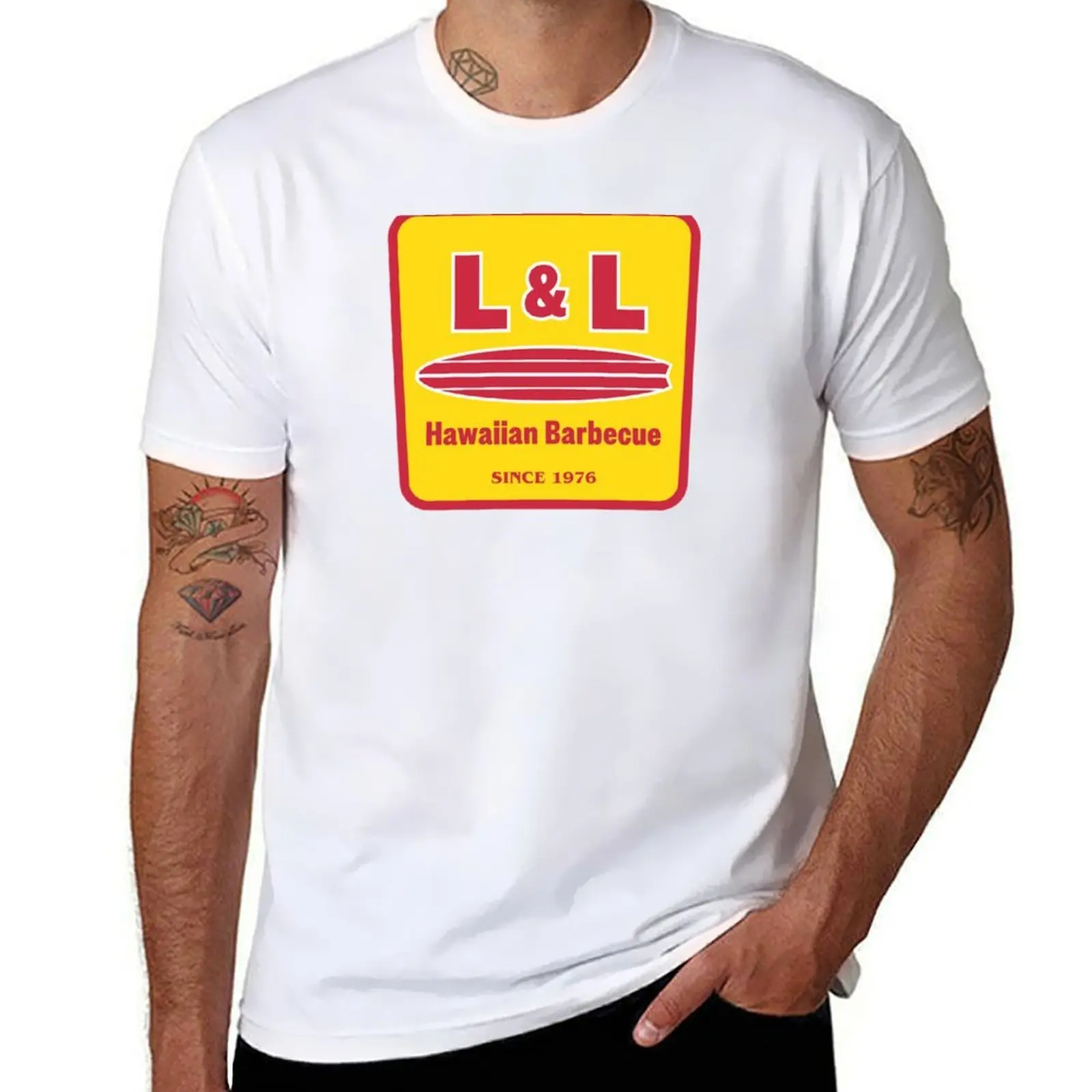 

L&L Hawaiian Barbecue Resto T-Shirt t shirts designer t shirts for man cotton funny T-Shirt