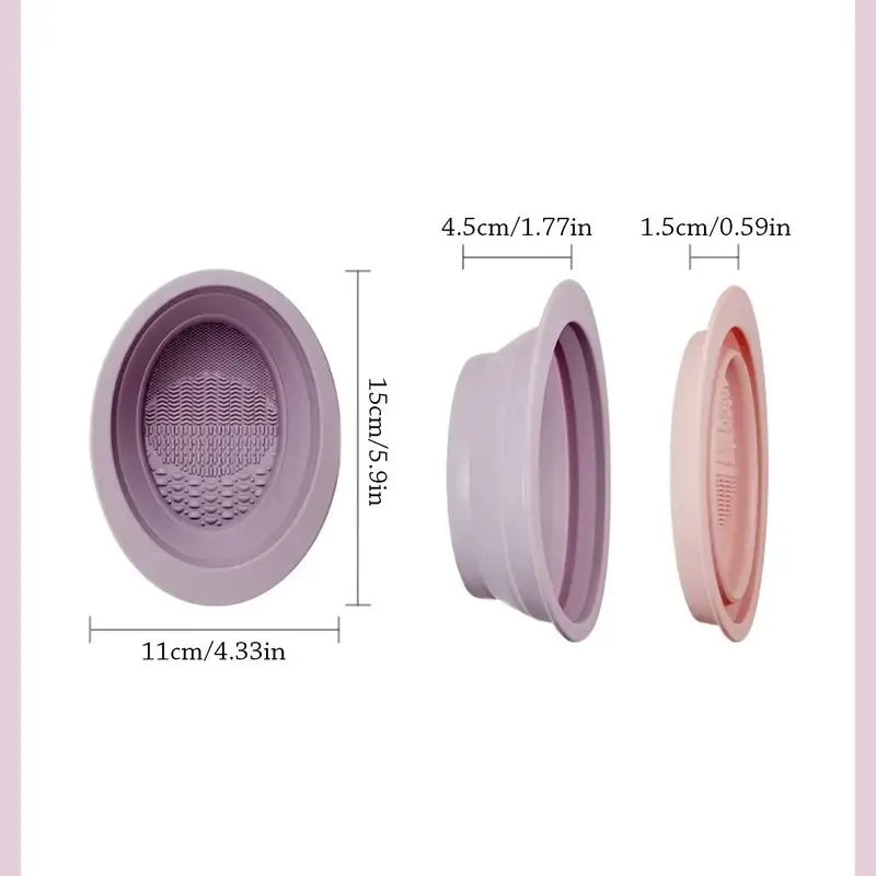 Foldable Silicone Beauty Brush Cleaner - Multi-Function Deep Cleaning Makeup Tool Bowl, Portable And Durable Puff Cleaning Tool