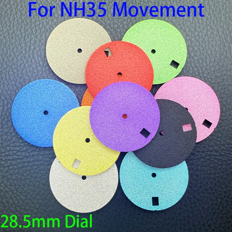 Customized 28.5mm Dial sand gold patterned surface For NH35/NH36/7S26 Automatic Movement Crown at 3.0/3.8/4.1 Case Watch parts