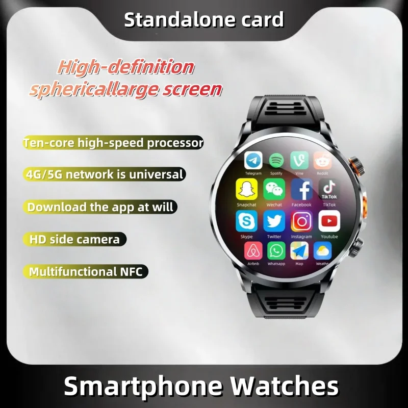 

H18 Smart Watch With 500W Camera 128GB Storage 1 95 Inch IPS Display GPS WIFI Heart Rate Tracking Android 9 0 Smartwatch