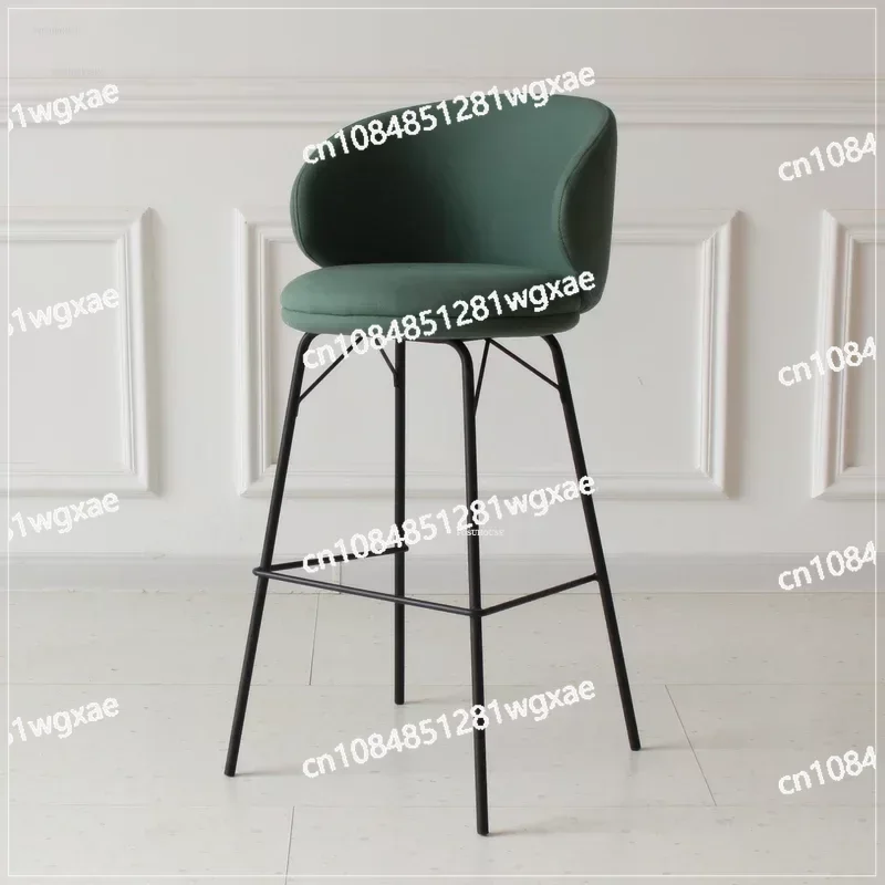 Backrest Bar Chair, Front Desk High Chair, Modern Furniture, Wrought Iron Household Kitchen High Chair