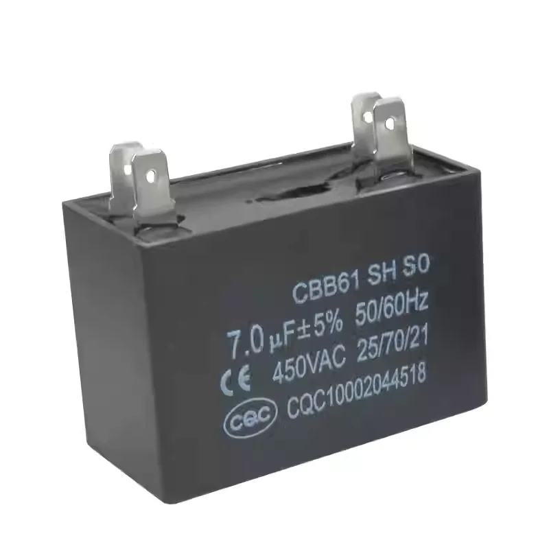 CBB61 air conditioning fan capacitor 1.2/1.5/2/2.5/3/3.5/4/4.5/5/6UF starting capacitor 450VFour legs (buy one get one free)