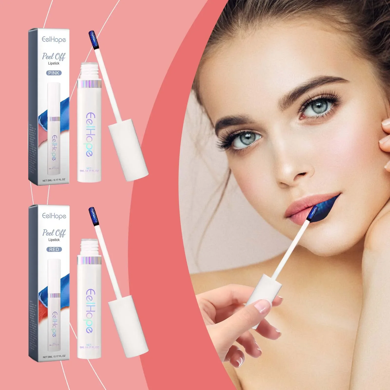 

New Tear Off Mouth Red Lip Glaze Lip Moisturizing and Non Stick Cup Pocket Portable Care Lip Glaze Practical Makeup for Lip Care