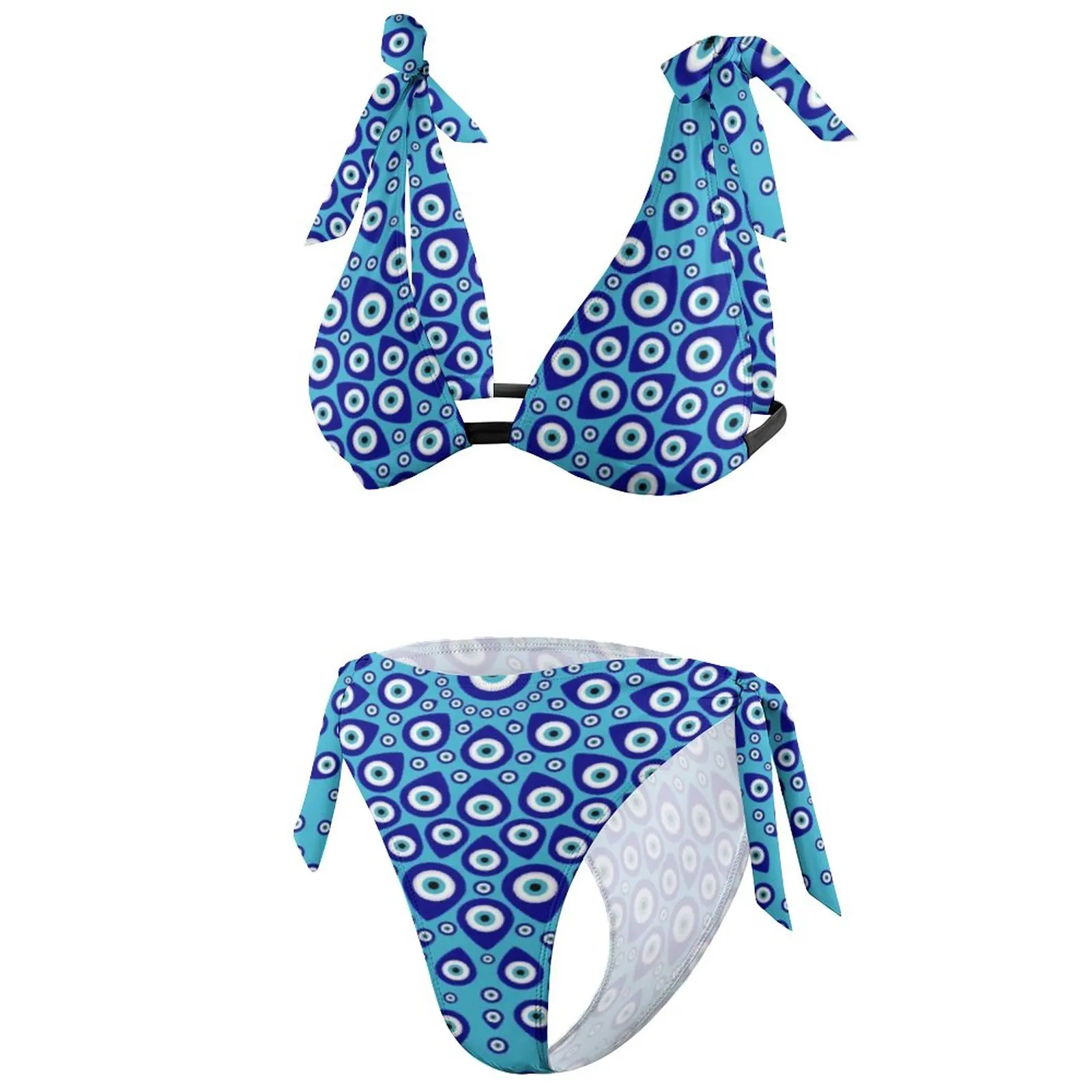 Sexy Nazar Evil Eye Bikini Set Greek Mati Bikini Swimsuit Push Up Stylish Swimwear Printed Swimsuits Beach Wear Large Size