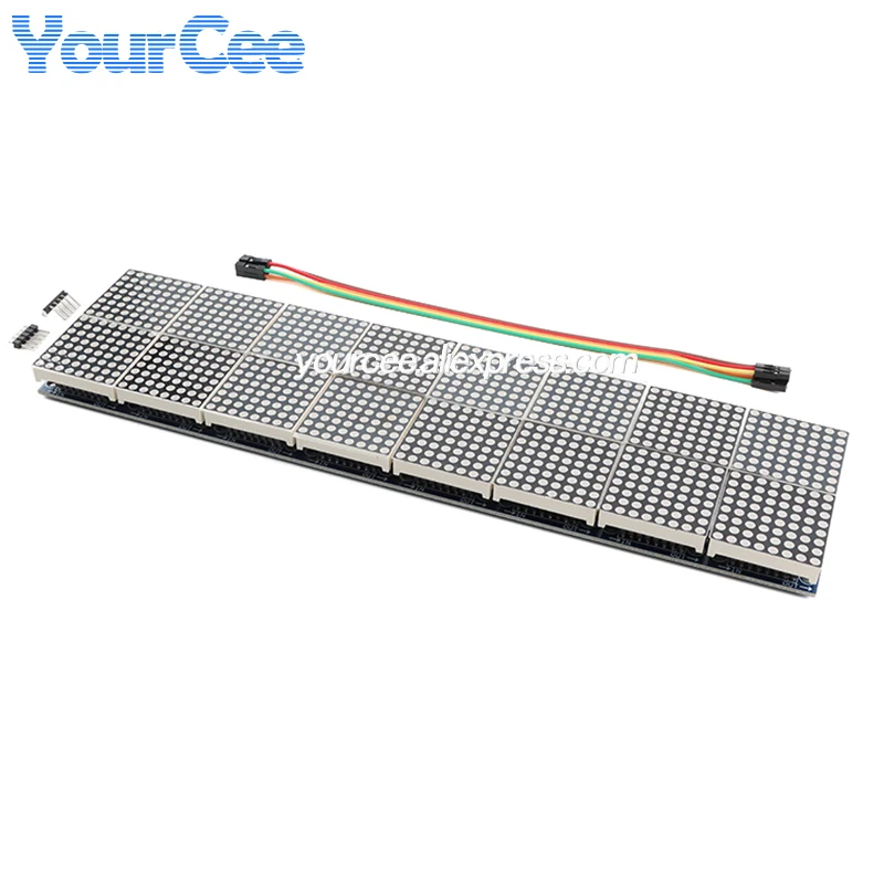 MAX7219 Dot Matrix Module 16 bit 2*8 2x8 LED Red display screen microcontroller controlled LED driver display Board with Cable
