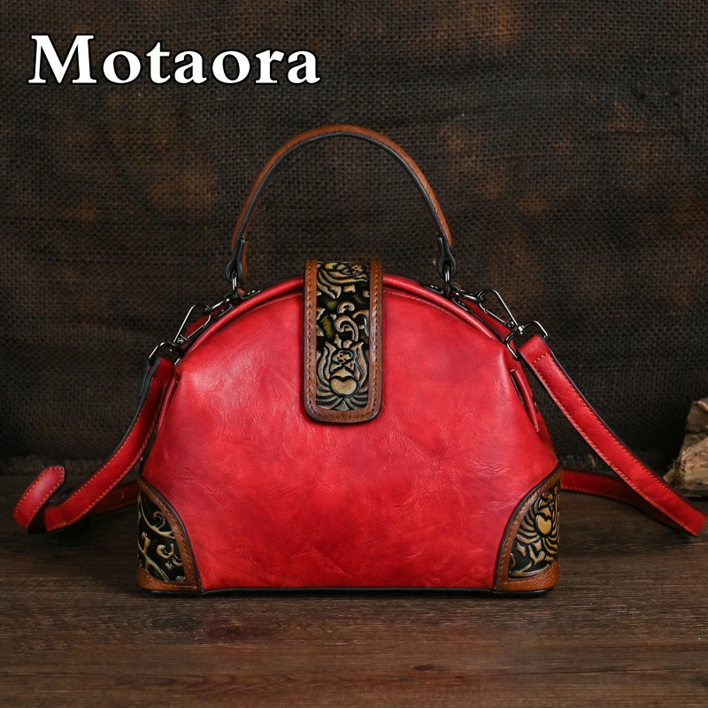 MOTAORA 2024 New Retro Embossed Leather Women\'s Bag Multi Color Female Crossbody Shoulder Bags For Ladies Clip Handbag For Women