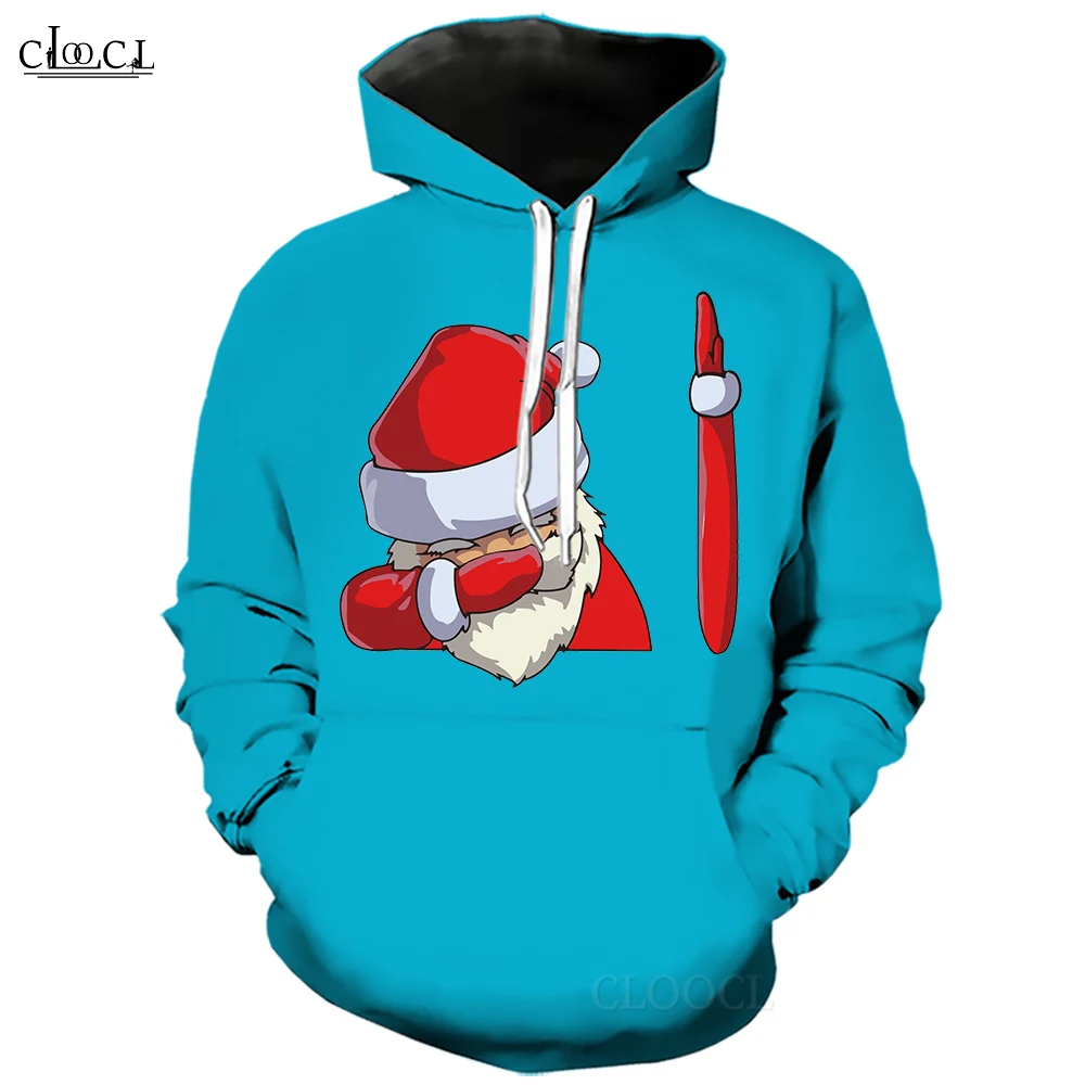 

CLOOCL Men Hoodies Merry Christmas Fashion Pullover Loose Casual Street Wear Funny Santa Claus Graphic Hooded Sweatshirts