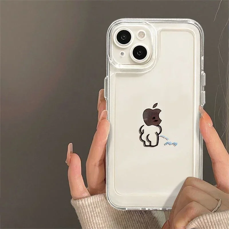 面白いマッチマンのペアカップル携帯ケース iPhone 17 16 15 11 12 14 13 Pro Max Mini X XS XR 7 8 Plus SE4 16E 耐衝撃カバー