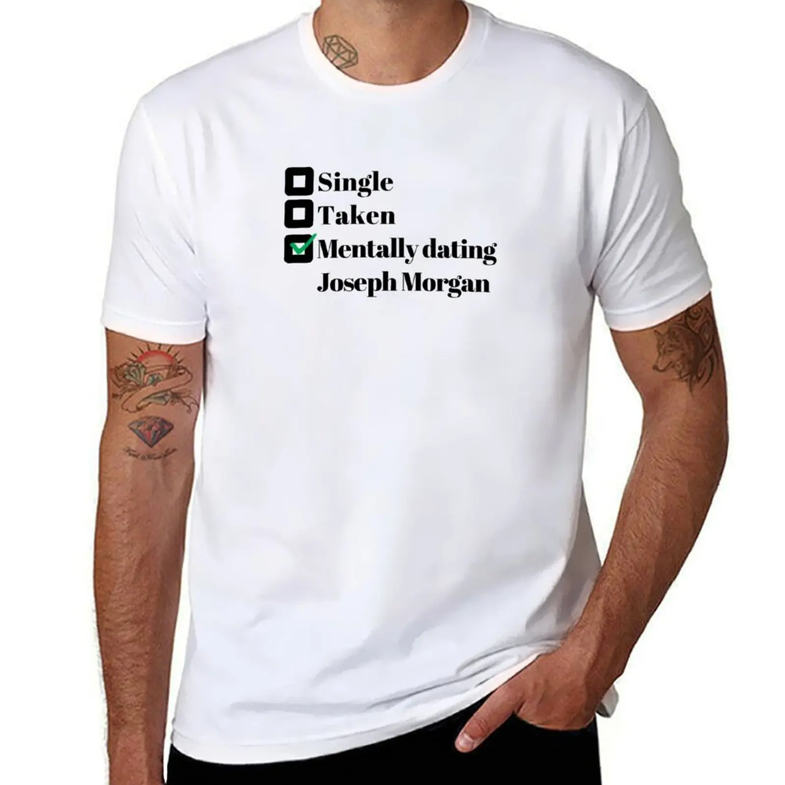 Mentally dating joseph morgan T-Shirt blue lock oversize t-shirts man luxury clothes men