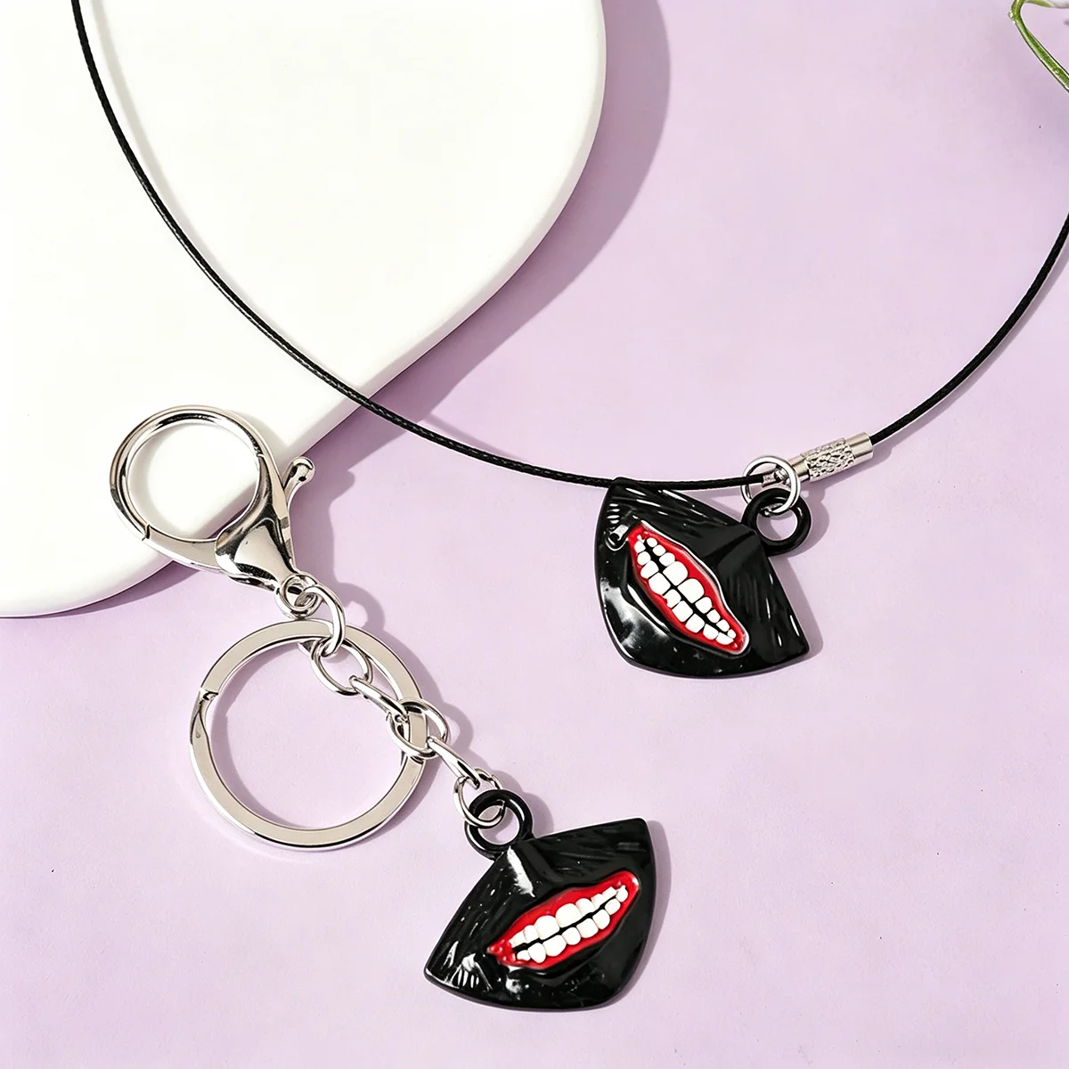 Llavero con máscara de Ghoul de un solo ojo de Ken Kaneki (Anime), accesorios de cosplay, regalos para fans, para mochila, coche o como colgante.