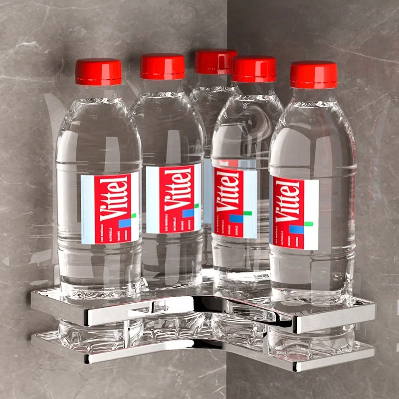 An der Wand montierter Badezimmerregal-Organizer mit verdicktem Eisen-Dreiecksrahmen, Küchen-Eckregal