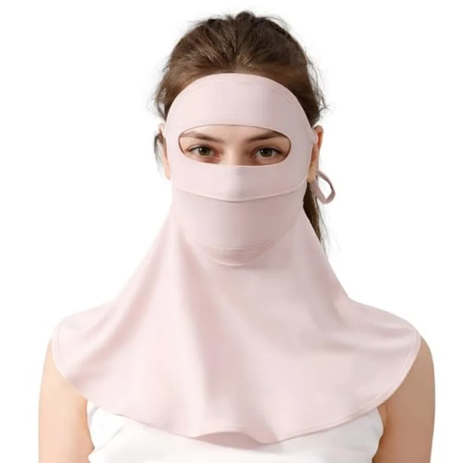 

UPF50+ Full Face Sun Mask for Women, Breathable UV Protection with Neck Coverage and Adjustable Strap