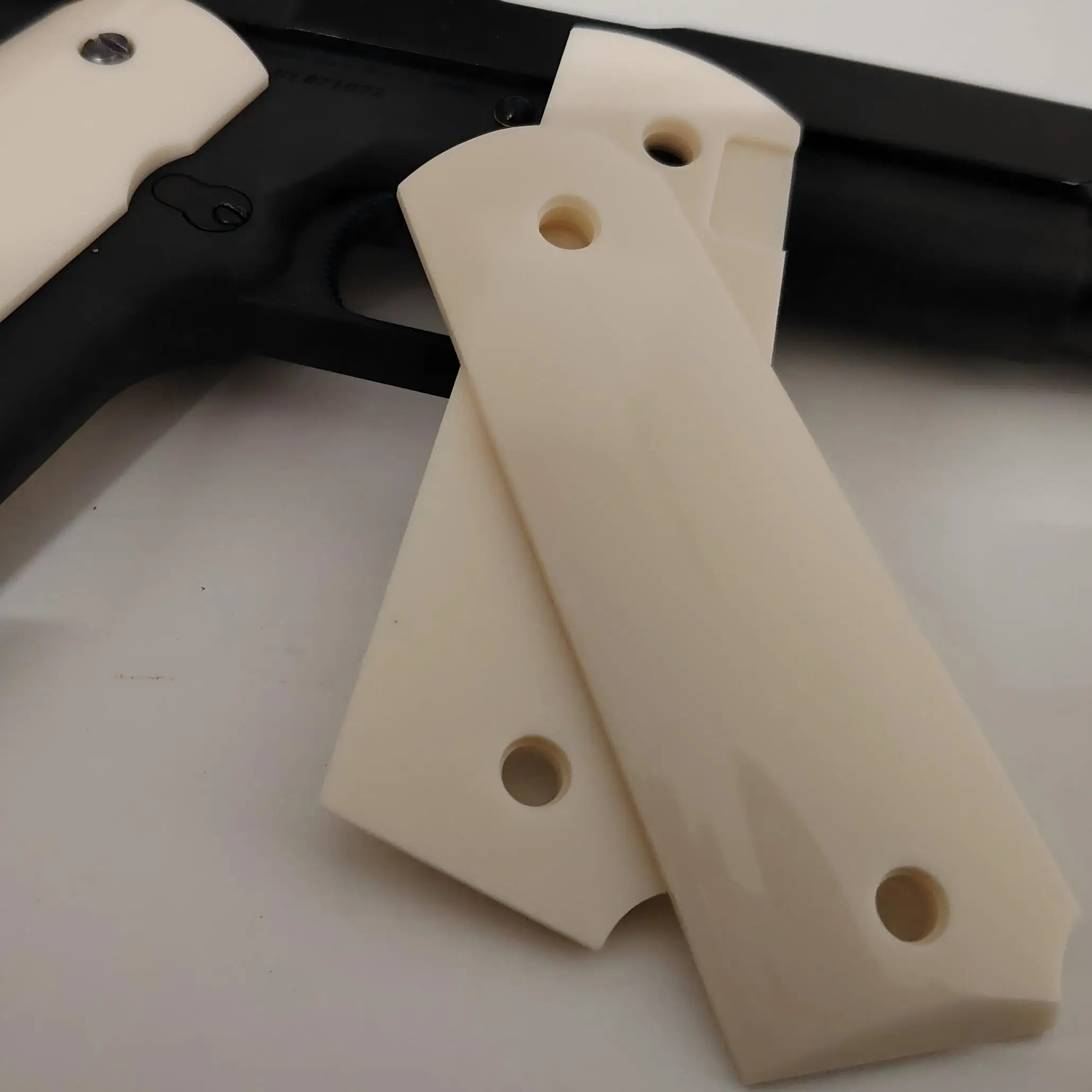 1911 Grips Full Size,blank Bonded Ivory,Fits Colt,Kimber,Springfield,Remington,Rock Island,Government Commander