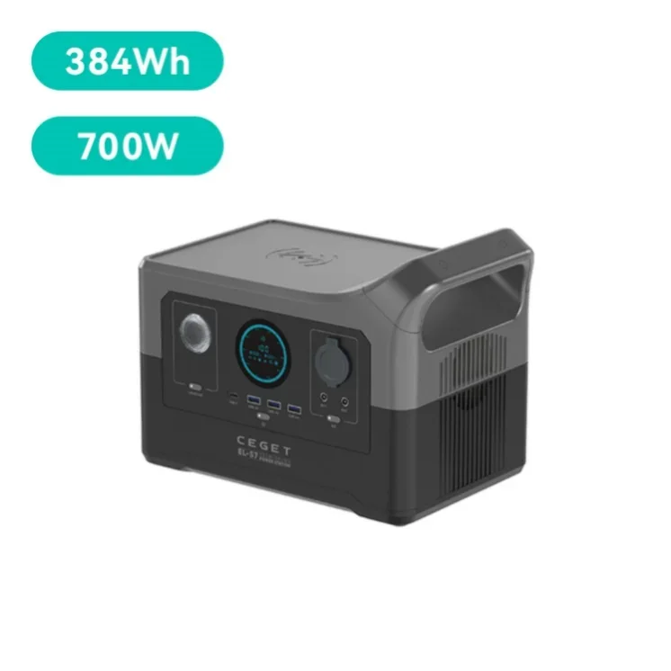 Solar Powerstation 384Wh 700W Backup Lithium Battery Outdoor Lifepo4 Power Station Portable Solar Generator for Camping