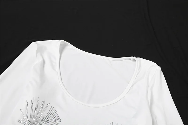 Diamonds Solid 2 Piece Set Women Sexy Long Sleeve Bodysuits Tops + Twist Ruched Low Waist Bodycon Mini Skirts Clubwear Suits