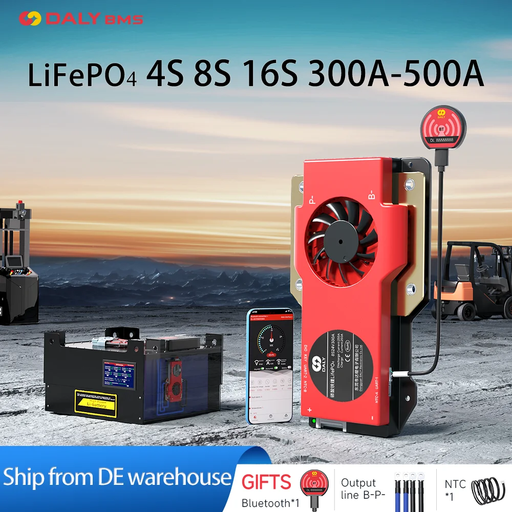 Image of Daly BMS LiFePo4 4S 12V BMS 16S 48V 24S 72V 300A 400A 500A 3.2V BMS für Wechselrichter, Golf, Schiffe mit Bluetooth