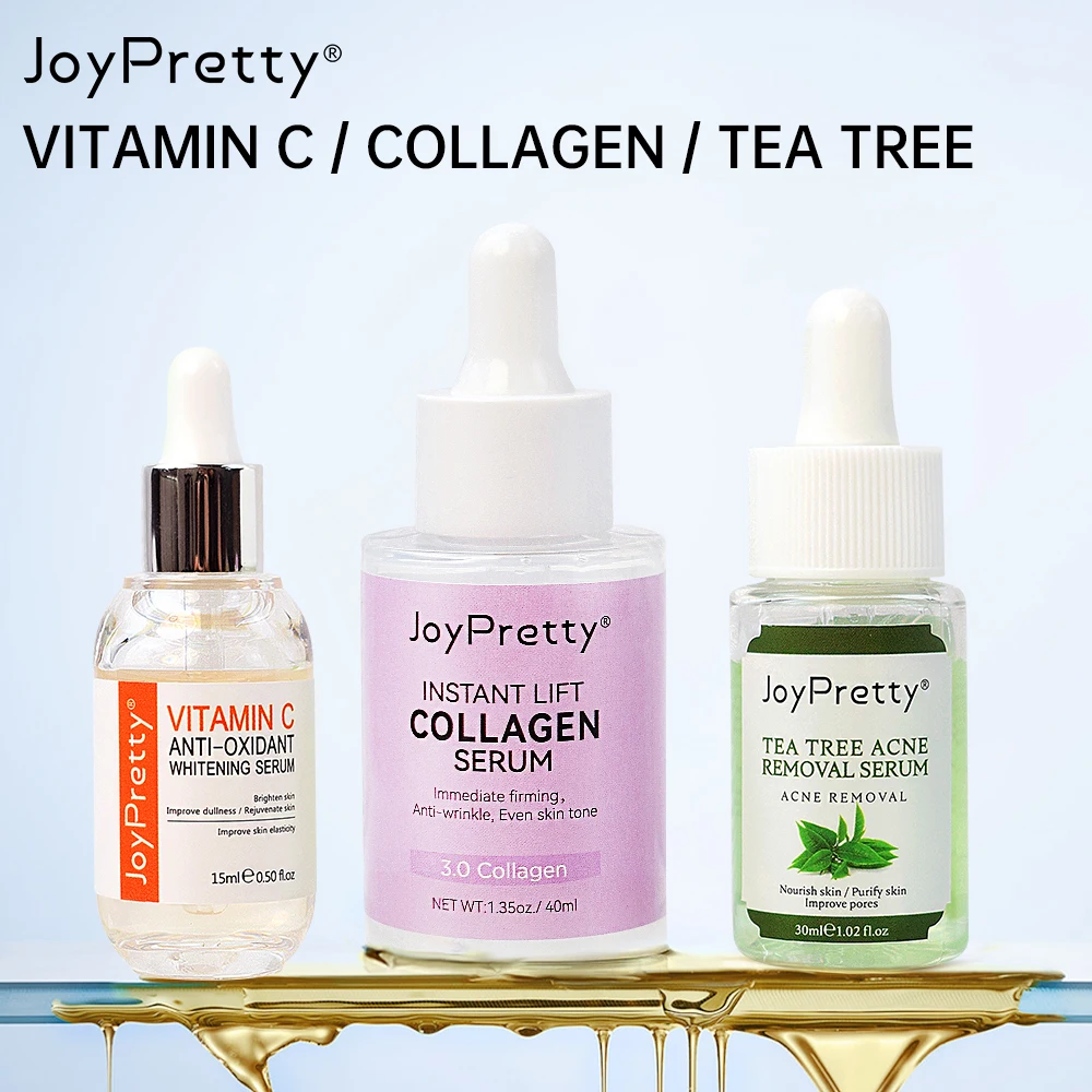 

JoyPretty Vitamin C Collagen Face Serum Dark Spots Remover Anti Aging Pore Shrink Moisturizing Serum Facial Skin Care Cosmetics