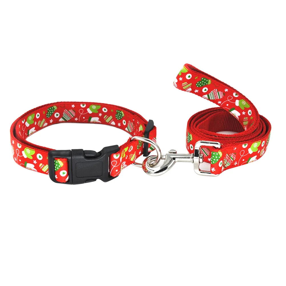 

Adjustable Christmas Gloves Pet Collar Pulling Rope Set S 2.5x40cm 2.5x120cm Stylish Decor for Puppy and Dogs Pet Dog Collar