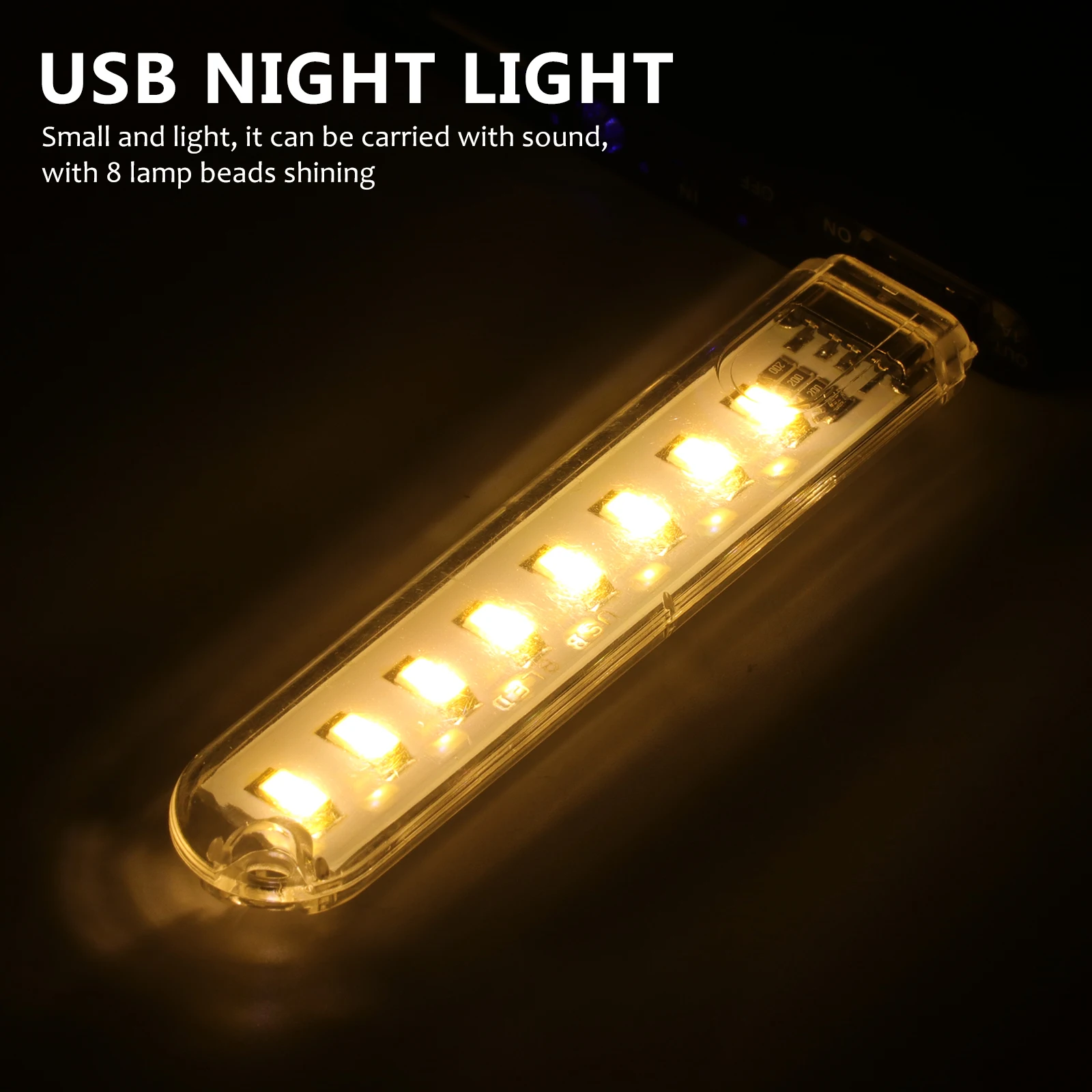 

3 pcs Usb Night Light 8 Led Beads Ultra Bright No Glare Energy Saving Desktop Lamp For Bedroom Party Home Decor Led Light