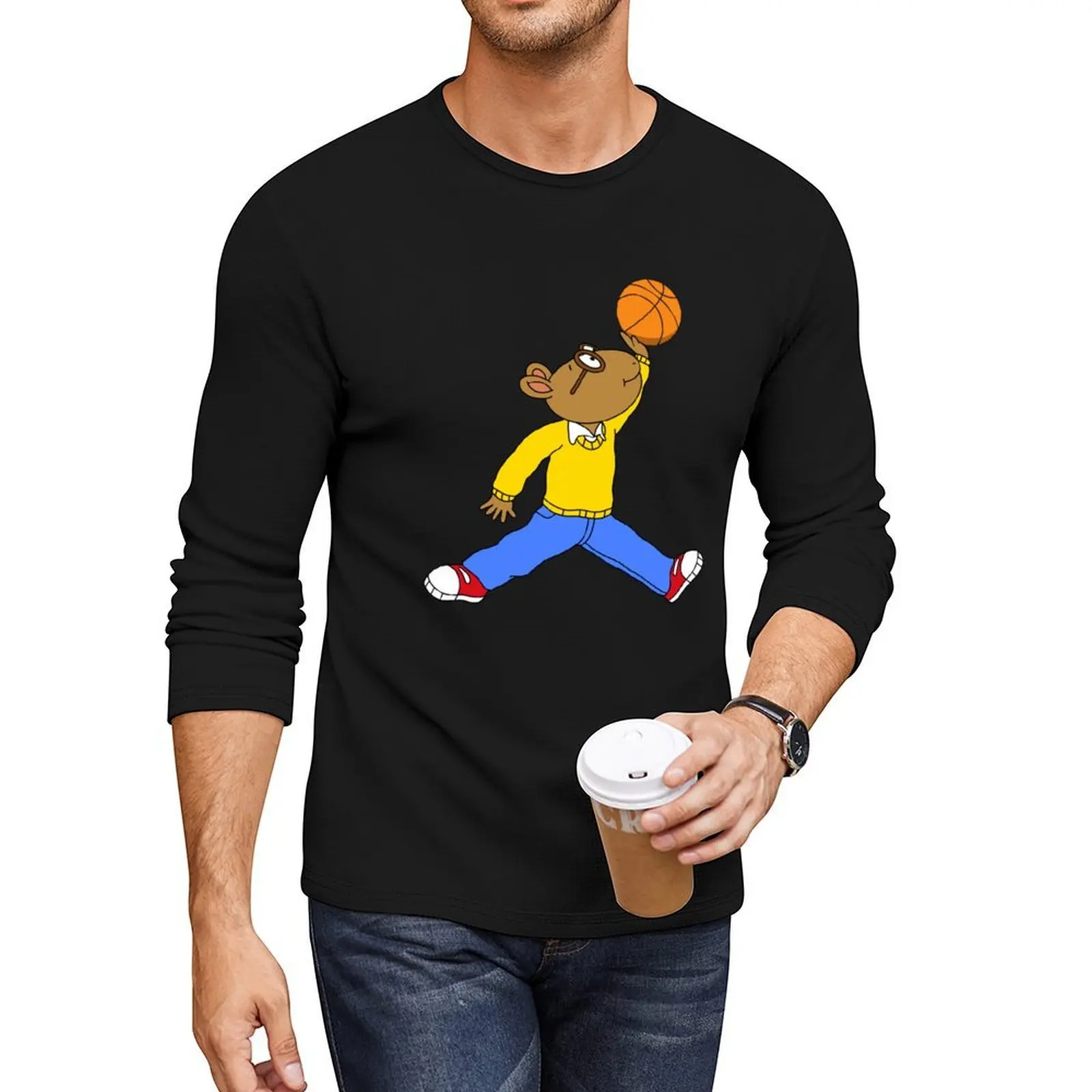 

Arthur Jumpman Long T-Shirt black t shirt sweat shirts vintage clothes oversized t shirt black t-shirts for men