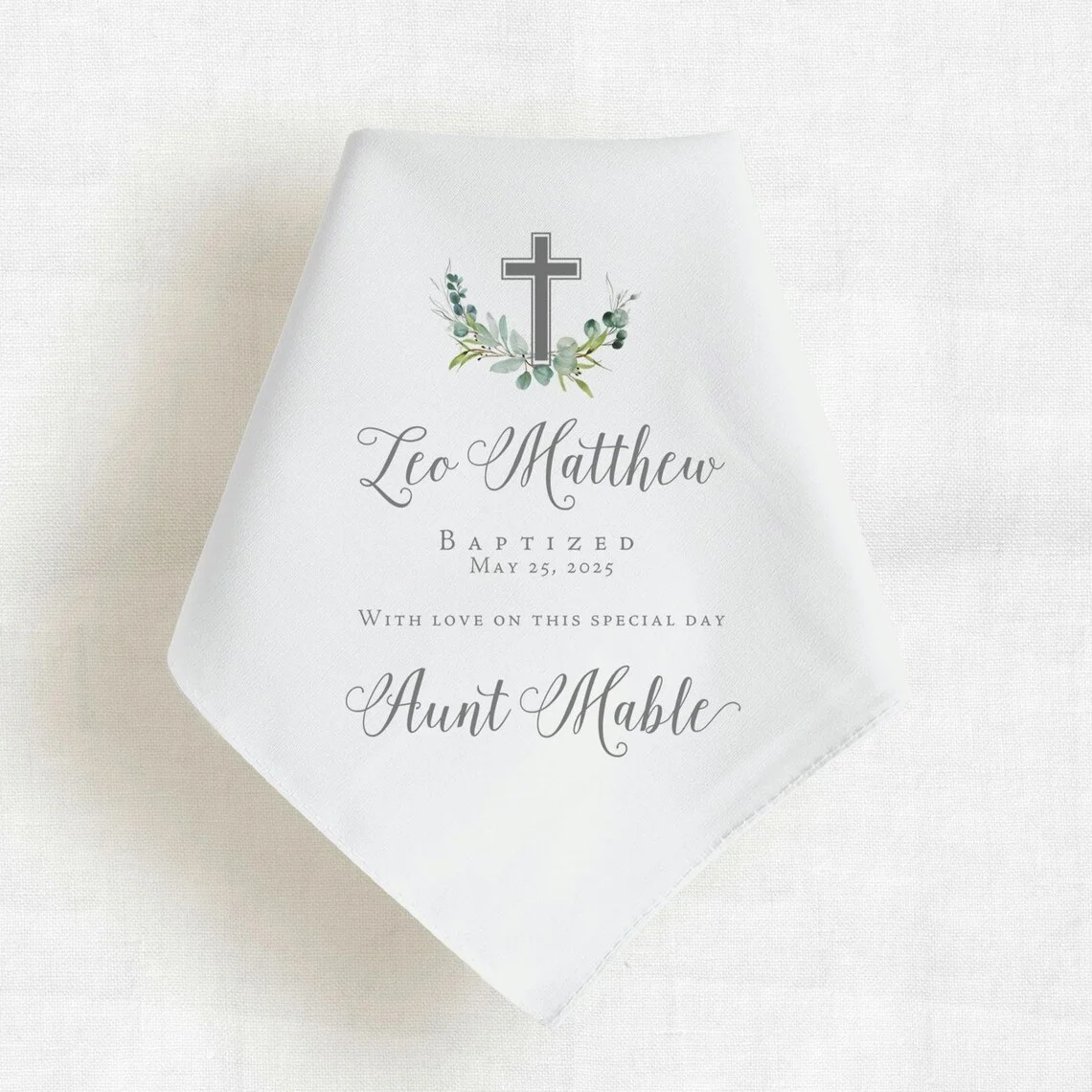 2025 „Personalisiertes christliches Taufestaschentuch für Jungen, Andenken für Götter oder Taufe, Konfirmations- und Dedication-Geschenke“
