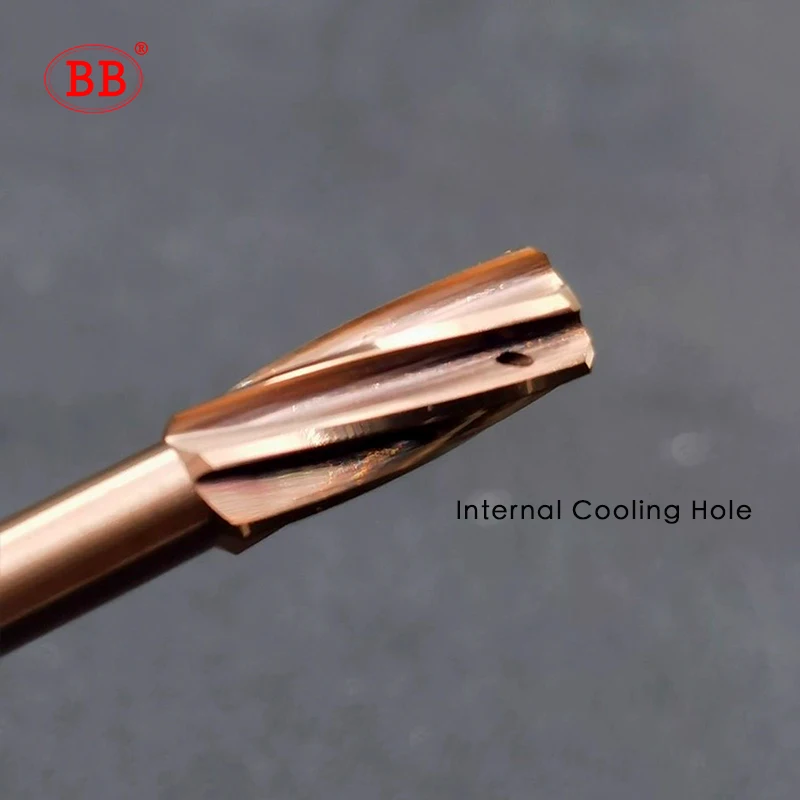 BB Carbide Reamer Internal Cooling Coated Tungsten Steel Spiral Flute H7 CNC Machine Hole Drilling Tool for Metal Steel Alloy