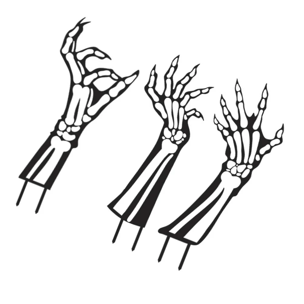 

3Pcs Halloween Hand Iron Yard Signs Outdoor Lawn Stakes Garden Decoration Halloween Party Props Sign Stakes