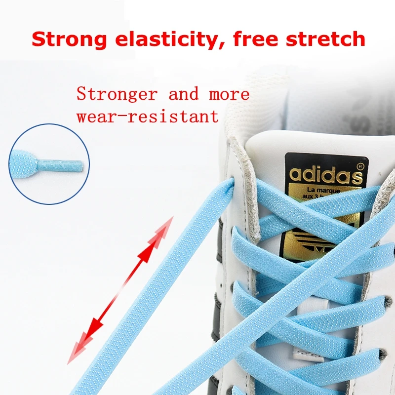 Metal lock magnetic shoelaces Elastic Quickly put on and take off in 1 second Flat No tie shoelace Shoe Accessories Lazy lace