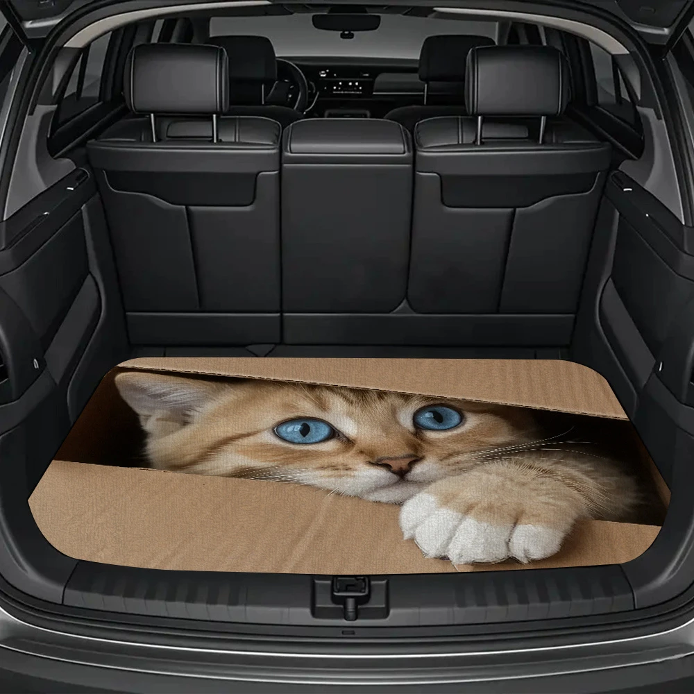 “Kitten” Car Trunk Mat, Cat Cargo Liner, Non-Slip Boot Protector, Universal Fit Car Accessories, Stain-Resistant & Durable